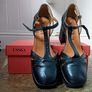 Esska Chaza Vegan Navy Blue Size 41 (UK7.5), Mid Heel T-Bar Shoe Image 2