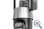 8MP 4K Outdoor Wifi Camera with Anti-theft Siren Alarm Dual Lens 8X Zoom PTZ Speed Dome Camera Ai Auto Tracking CCTV IP Camera