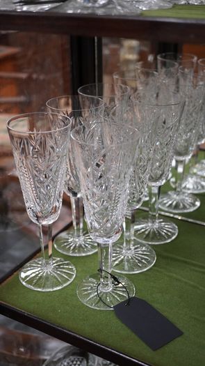 Set of 6 Waterford Crystal Champagne Flutes