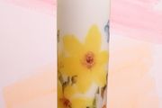 Xl Spring easter yellow daffodils centerpiece candle table home decor