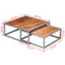 Two Piece Coffee Table Set Solid Acacia Wood Image 9
