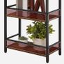 Narrow Side Table with Charging Station, 3-Tier End Table for Small Spaces, Sofa Table with Storage Shelf, for Living Room, Foyer, Bedroom, Office, Rustic Brown and Black Image 8