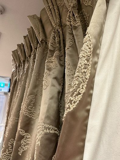 Stunning Bespoke Satin Silk Interlined Curtains 114"/290cm Wide x 88"/224cm Drop