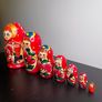 Vintage Wooden Nesting Doll Set Seven Pieces Image 3