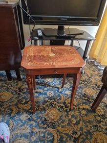 Antique Sorrento marquetry musical table