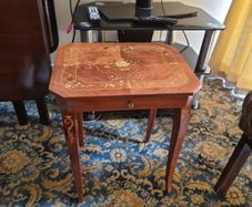Antique Sorrento marquetry musical table