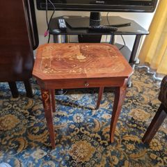 Antique Sorrento marquetry musical table