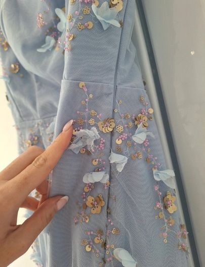 Oh Polly embellished Corset Mini Dress in Sky Blue