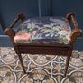 Antique piano stool upholstered in peacock fabric Image 7