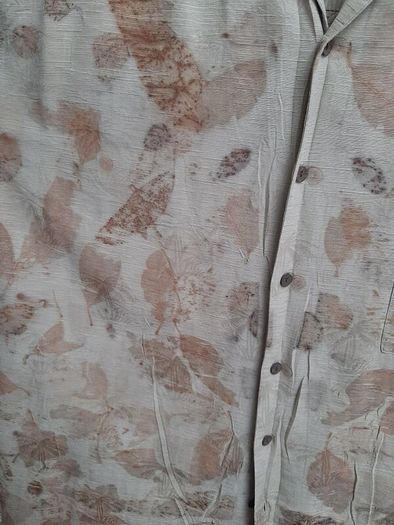 Eco-print 2XXL Silk Shirt (men's cut)