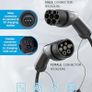 Type 2 Charging Cable, 32A / 7.2kW / 1 Phase / 8 Meter/Mode 3, Type 2 to Type 2 EV Charging Cable Facilitates Fast Charging for Electric Vehicles Image 4