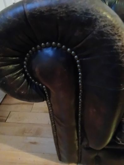 antique chesterfield in rare cigar brown