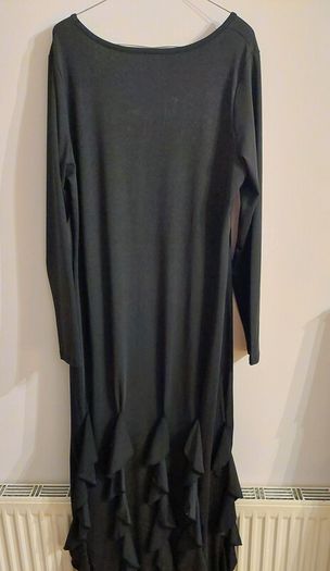 Shein Black Maxi Dress with ruffle at the end.