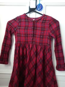 Red Christmas dress girls Leigh Tucker size 7-8 years