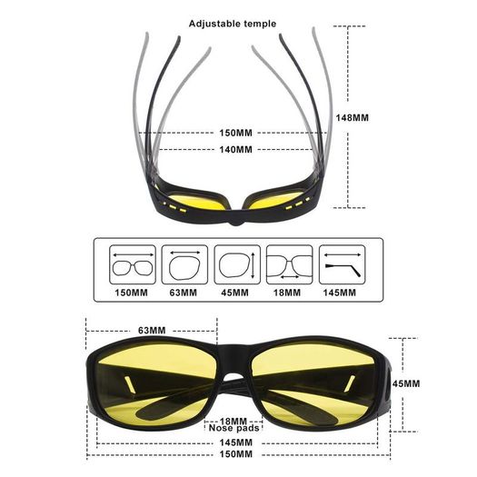 Anti Glare Night Vision HD Driving Glasses-Men & Women,TAC+PC Material Polarized Sunglasses-UV Protection Eyewear Sport Safety Glasses for Fishing, Car, Bicycle (Yellow)