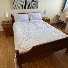 Wooden Bed and Lockers