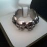Gothic Stainless Steel 7 Skull Rings with Black Cubic Zirconia Stones (Set of TWO in Size X) Image 5