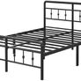 Double Bed Frame 4ft6 with Headboard and Footboard, Metal Bed Frame Double 46 cm High with Heavy Duty Slats Support, Noise Free, Easy Assembly, Black Image 3