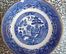 1930s or 40s Arklow Willow Pattern  6" side plates