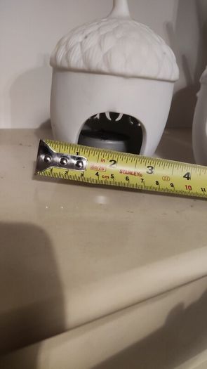 Pair of White Ceramic "Cosy" Acorn Tealight Holders (Perfect Condition)