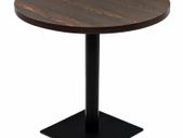 Bistro Table MDF and Steel Round 80x75 cm Dark Ash