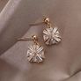 Wedding Bridal Crystal Baguette Gold Tone Earrings Image 3
