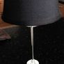 Chrome and glass lamp black shade and screw in bulb included ,, Image 4