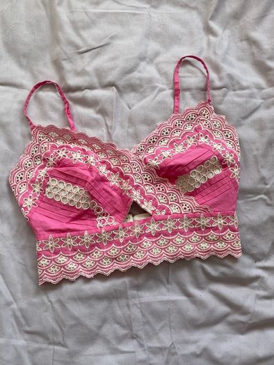 topshop pink crop top