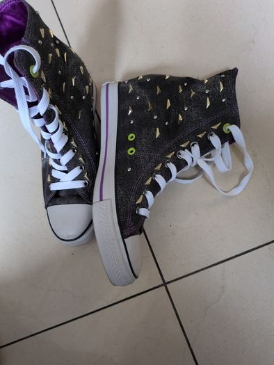 Daddy's Canvas Patterned Ankle Boots.  S.7