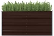 Garden Raised Bed Brown 160x40x77 cm Galvanised Steel