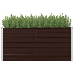 Garden Raised Bed Brown 160x40x77 cm Galvanised Steel