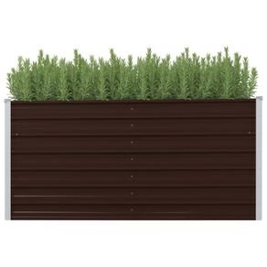 Garden Raised Bed Brown 160x40x77 cm Galvanised Steel