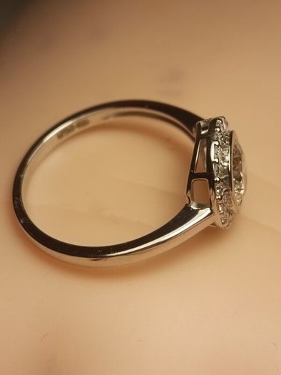 14ct White Gold 1.19 carat Lab Grown Diamond Halo Cluster Ring (Bargain Price)