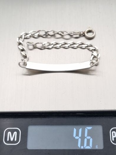 925 Sterling Silver Italian Name Plate Engravable Bracelet
