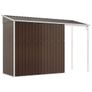 Garden Shed with Extended Roof Brown 277x107x181 cm Steel Image 3