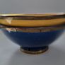 Rare Vintage Glazed Bowls with Gold Banding. Striking Blue & Mustard Yellow Duo. Image 8