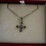 A silver marcasite cross & chain Image 2