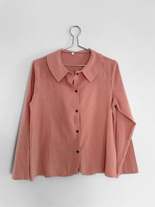 New Dusty Rose Button Down Long Sleeve Shirt