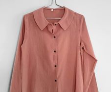 New Dusty Rose Button Down Long Sleeve Shirt