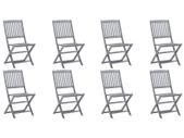 Folding Outdoor Chairs 8 pcs Solid Acacia Wood