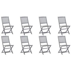 Folding Outdoor Chairs 8 pcs Solid Acacia Wood
