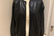 Bomber jacket faux leather black size 10 - new