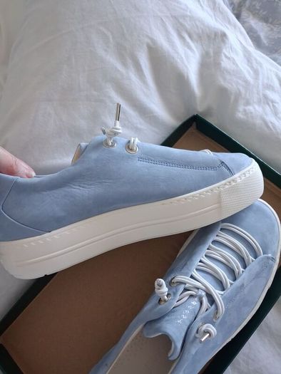 Paul Green Leather Sneakers - Light Blue - UK 6 - BNWT RRP 199