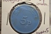 Oxfordshire 5p Concessionary Fares Plastic Token Light Blue