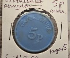 Oxfordshire 5p Concessionary Fares Plastic Token Light Blue