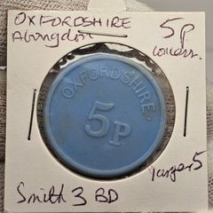 Oxfordshire 5p Concessionary Fares Plastic Token Light Blue