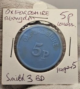 Oxfordshire 5p Concessionary Fares Plastic Token Light Blue