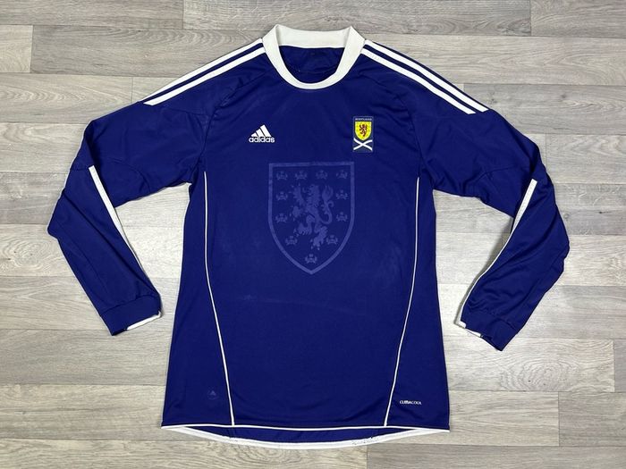 Vintage 2010 Adidas Scotland Long Sleeve Home Jersey Shirt Mens Medium