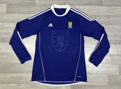 Vintage 2010 Adidas Scotland Long Sleeve Home Jersey Shirt Mens Medium