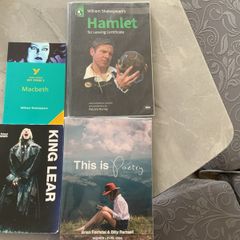 Leaving cert books for English, examination.